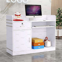 Comptoir de réception moderne en panneaux de particules, petit comptoir de caisse, présentoir, bureau d'accueil personnalisé