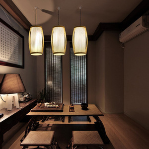 Lampe suspendue ovale en bambou de style chinois, E27 Led, à tête unique, pour restaurant, maison d'hôtes, couloir, éclairage décoratif - Product Image 3