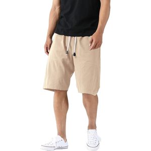 2025 <b>Men's</b> Light Khaki Linen <b>Shorts</b> Casual <b>Elastic</b> <b>Waist</b> Drawstring Golf/Yoga <b>Shorts</b> Pockets XXS/XS Summer Beach Vacation - Product Image 1