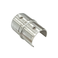 Rampe d'escalier cylindrique personnalisable et durable en verre, avec garde-corps en acier inoxydable et raccords pour tube rond