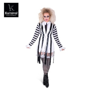 ODM venta completa <span class=keywords><strong>película</strong></span> Cosplay traje blanco y negro rayas traje para mujeres y hombres miedo y diversión <span class=keywords><strong>profesor</strong></span> loco asistente disfraz - Product Image 2