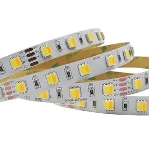 Tira de luces LED RGB Flexible para decoración, tira de luces LED CCT, Blanco cálido, blanco frío, SDM5050