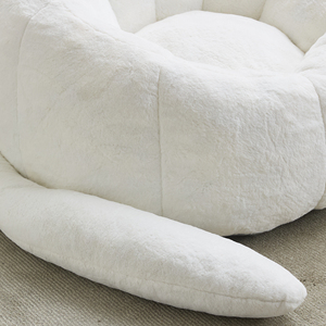 Evacuated Shrink-Wrapped Playful Cat Style Sectional Solo Seater <b>Inflatable</b> Gentle Touch Coral Velvet Upholstery Relaxing Floor - Product Image 5