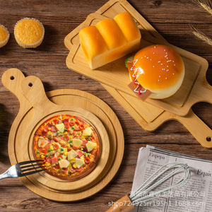 Bamboo Wood Pizza <b>Trays</b> Multi Size Household Serving Platters For Bread Dessert Western Steak Food Display - Product Image 1