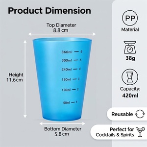 Vasos Reutilizables de 420 ml, Vasos Coloridos para Bebidas Frías, Café Helado, Vasos de Plástico al por Mayor para Fiestas, Regalos de Cumpleaños - Product Image 2