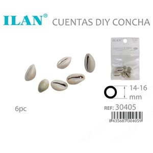 Perline di conchiglia Ilan 14-16 mm per artigianato fai da te, 6 pezzi - Product Image 3