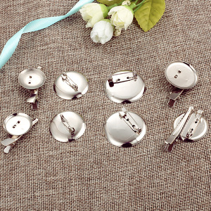 Round Dual-Purpose Brooch Pin <b>Clip</b> Stainless Steel Plain Nickel Plated Unisex Fashion Accessory DIY Jewelry <b>Tool</b> Hair Clothing - Product Image 1