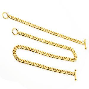 CHENG JEWELERS Bijoux fantaisie Bracelets pour hommes en acier inoxydable de 10 mm avec fermoir OT Plaqué <span class=keywords><strong>or</strong></span> <span class=keywords><strong>18</strong></span> <span class=keywords><strong>carats</strong></span> - Product Image 4