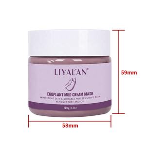 Etiqueta privada Espinillas Limpieza de poros Blanqueamiento facial <span class=keywords><strong>Mascarilla</strong></span> de arcilla púrpura de berenjena vegana para pieles sensibles - Product Image 5
