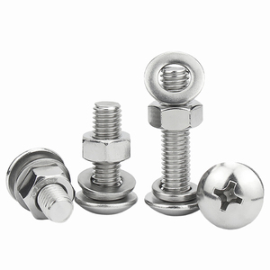 Juego de tornillos de máquina de cabeza alomada de acero inoxidable 304 con tuercas, arandelas planas y arandelas separadas, métricas M2-M4 - Product Image 2