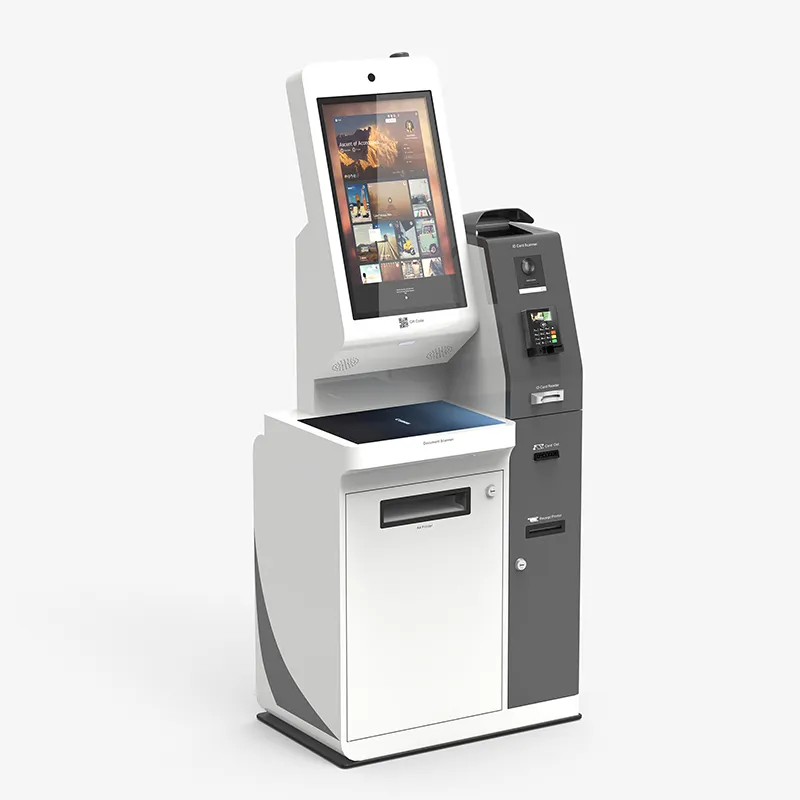 Chiosco interattivo di pagamento di stampa di self service del touch screen con il terminale di POS e la stampante A4