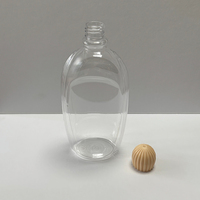 Bouteille vide en PET transparente et plate de 500 ml (16 oz) avec bouchon ananas pour savon liquide, lessive, ou huile corporelle