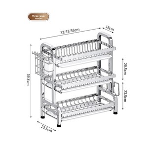Porte-serviettes de cuisine double niveau en acier inoxydable, étanche, moderne, sur pied, non pliable - Product Image 5