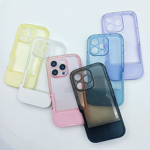 เคสโทรศัพท์กีฬา TPU สำหรับ <span class=keywords><strong>iPhone</strong></span> 17 <span class=keywords><strong>Pro</strong></span> <span class=keywords><strong>Max</strong></span> 16 15 14 <span class=keywords><strong>Pro</strong></span> <span class=keywords><strong>Max</strong></span> แบบขายส่ง พร้อมขาตั้งพับได้ สีลูกกวาด โปร่งใส - Product Image 2