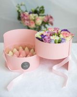 Boîte cadeau ronde à double couche JOYWOOD pour la Saint-Valentin, emballage de fleurs, boîtes en papier de qualité supérieure
