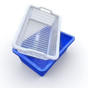 Plastic Square Draining Rack With Double Layer For Vegetable Fruit Washing And Storage Reusable Kitchen Sink Basket - Product Image 3