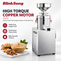 Moulin à colloïdes électrique automatique BlinkSong en acier inoxydable, broyeur d'arachides, machine à beurre de sésame et tahini pour restaurant.