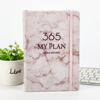 2026 personnalisé en cuir PU marbre cahier fermeture élastique A5/B5 Page intérieure Agenda bloc-notes Journal Journal anglais/espagnol imprimer