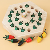 Juego de Memoria de Madera con Forma de Zanahoria para Niños, Rompecabezas Interactivo Educativo, Juguete Preescolar para Padres e Hijos