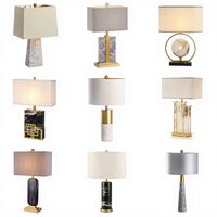 Europe du nord Grande lampe de bureau en marbre Design Lampe de bureau Standard Villa Style Maison Lampe de table décorative