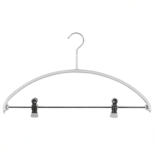 Colgador de ropa Mawa Economic Combination con gancho de metal, 42 cm, plateado, con puente metálico y 2 clips, paquete de 5 - Product Image 2