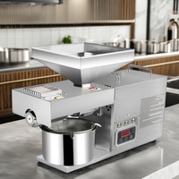 Presse à huile automatique à froid et à chaud en acier inoxydable SUS 304 de 1250 W, capacité de 10 kg/h, pour usage domestique, marque MJ, pour noix, arachides, noix de coco, 110 V