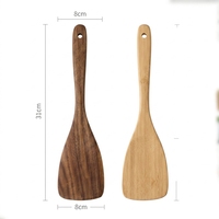 Spatule de cuisine en bois d'acacia de qualité supérieure, spatule angulaire solide, antiadhésive, résistante à la chaleur, écologique, pour la cuisson à la wok