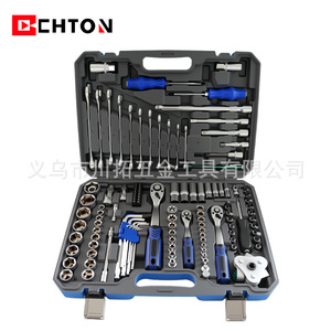 Juego de herramientas Chton de 121 piezas, kit combinado de llaves de carraca de 1/2 pulgada para reparación mecánica de automóviles y hogar, acero al cromo vanadio - Product Image 1