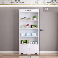 Vitrine de présentation de maquillage moderne pour salon de beauté, design personnalisé, éclairage LED, présentoir de produits cosmétiques pour la vente au détail