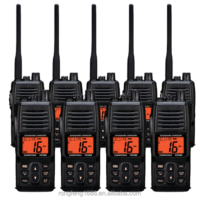 VHF FM Marine Transceiver Commercial VHF and LMR Channels Standard Horizon HX380 Portable Handheld Two-Way Radio