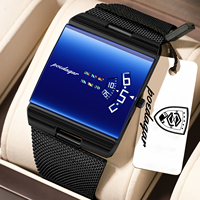 Montre à quartz pour homme Poedagar 857, design futuriste élégant et tendance, boîtier en alliage étanche, bracelet en acier inoxydable.