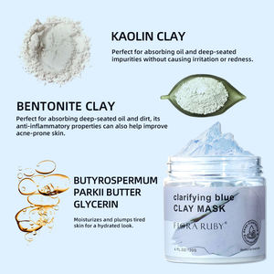 Masque de soin du visage bio 100% naturel, marque privée OEM ODM, masque clarifiant à l'argile bleue - Product Image 5