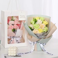 Bouquet de roses artificielles faites à la main en forme de fleurs de savon, art moderne pour la Fête des Mères, la Fête des Enseignants, la Saint-Valentin, vente en gros disponible