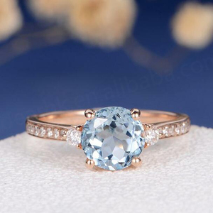Anillo de Compromiso de Plata de Ley 925 con Baño de Rodio y Piedra Lunar Azul Natural de Corte Ovalado para Bodas y Fiestas - Product Image 5