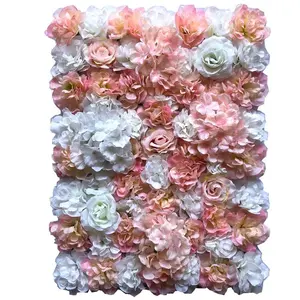 बहुरंगी 3डी फूल रोल अप पर्दा गुलाबी पौधे दीवार पैनल फूल दीवार पैनल पृष्ठभूमि शादी की सजावट