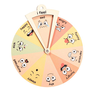 Juguete educativo Montessori de madera para la primera infancia, Rueda de los Sentimientos, rueda de ajuste de expresiones, regalo decorativo para el manejo de las emociones. - Product Image 5