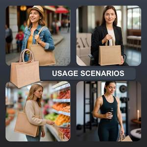 Personalized Private Label Pattern Printing Shopping Carry Natural Brown Jute Tote <b>Bag</b> for <b>Gifts</b> - Product Image 5
