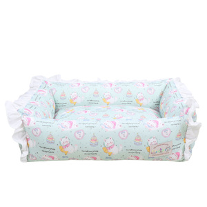 ที่นอนสัตว์เลี้ยงทรงสี่เหลี่ยมผืนผ้า ผ้าฝ้ายนุ่ม แต่งขอบลูกไม้ ถอดซักได้ สำหรับสุนัขและแมว ใช้ได้ทุกฤดู - Product Image 3