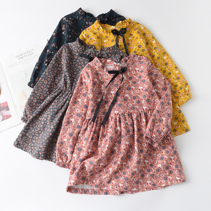 Spring Teen Girls Dresses - Printed Flower Full Sleeve Spring Teen Girls Dresses - Printed Flower Full Sleeve