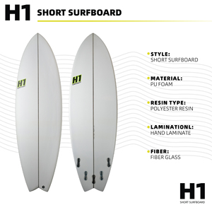 Vente en gros d'usine OEM Planche de surf courte personnalisée |   Planche de surf standard en résine polyester, fibre de verre et mousse PU, laminée à la main, 6'2" 36.3L - Product Image 3