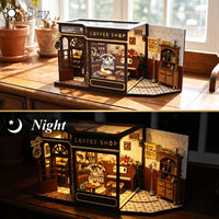 Kit de maison miniature DIY, Diorama de salon de thé, Artisanat, Ornement de maison