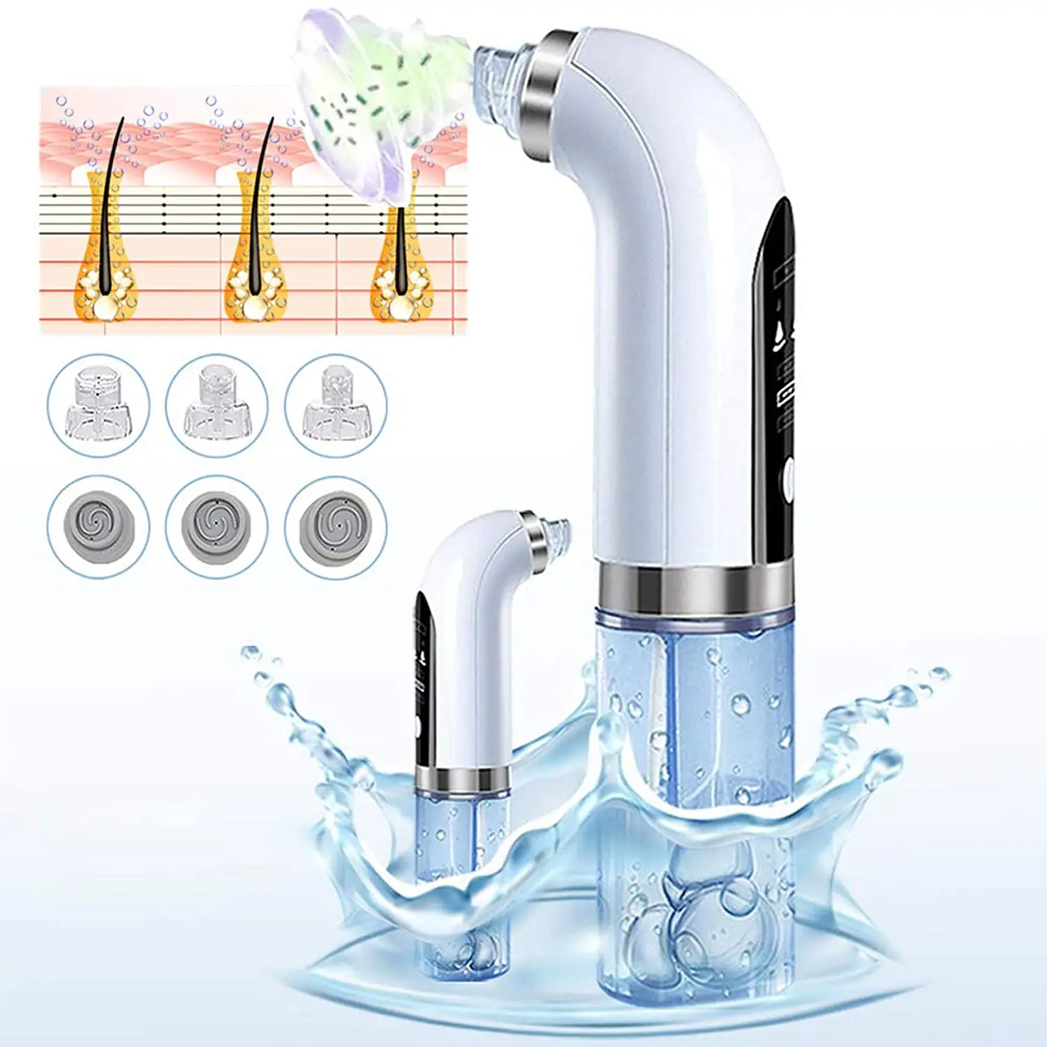 Điện Biểu Tượng Tùy Chỉnh USB Sạc Micro Bubble Mặt Vacuum Pore Cleanser Off Remover Với Nước