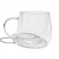 Lot de 2 ou 4 tasses à café en verre à double paroi, isolées, pour sublimation, 300-400 ml, droites, de luxe, modernes, compatibles micro-ondes