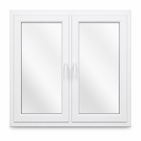 Fenêtre à battant en PVC blanc, double vitrage, verre trempé, taille personnalisée, isolation thermique, pour salle de bain