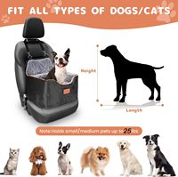 Siège de voiture surélevé pour chien avec rangement, housse amovible et lavable, ceinture de sécurité, rangement, siège portable pour animaux de compagnie pour petits et moyens chiens