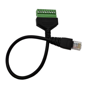 Cable adaptador convertidor <span class=keywords><strong>RJ45</strong></span> macho de extensión de red LAN a terminal de tornillo hembra de 8 pines, negro, CE, Cat 5e SFTP, Cat 8, 20 cm, <span class=keywords><strong>RJ45</strong></span> 1x8 - Product Image 5