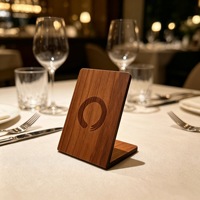 Support de carte NFC en bois massif écologique avec affichage QR Code pour bureau, table, restaurant, café, entreprise