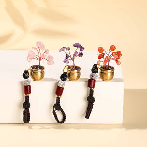 जेड रत्न थोक मिश्र धातु फैशन कार की चेन फांसी प्राकृतिक सिट्रीन एगेट कॉर्नुकोपिया मनी ट्री आकर्षण पेंडेंट - Product Image 4