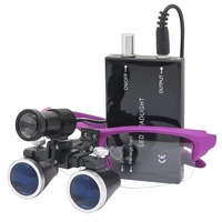 Dental Loupes Magnifier Dental Lab Medical Loupes Magnification Binocular 2.5X 3.5x Headlight Headlamp 5W Set Metal Box