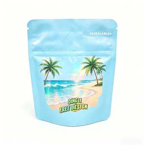Custom Flat Bottom Mylar Bag Aluminum Foil High Barrier Resealable Child Resistant Zipper Matte Black Finish Free Design - Product Image 4